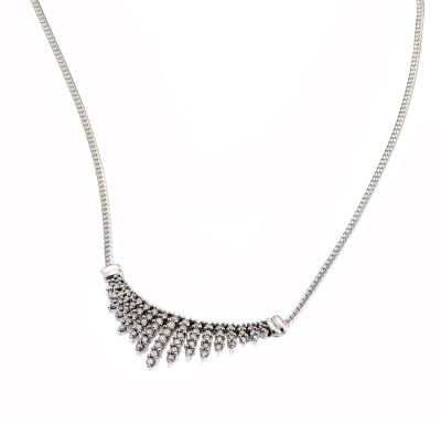 9ct white gold half carat diamond necklace