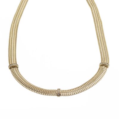 9ct Yellow Gold Cubic Zirconia Collar Necklace