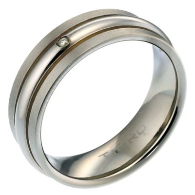 Men's Titanium Diamond Ring - Product number 6705316
