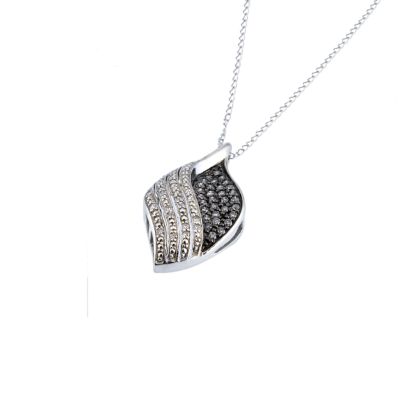 Silvermist Third Carat Grey and White Diamond Pendant