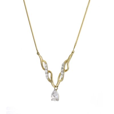9ct Yellow Gold Cubic Zirconia Fancy Necklace