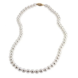 9ct Yellow Gold Certified Cultured Freshwater Pearl Necklace