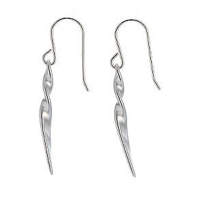 sterling Silver Ribbon Hook Earrings
