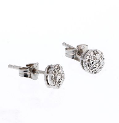 9ct white gold diamond cluster stud earrings product image