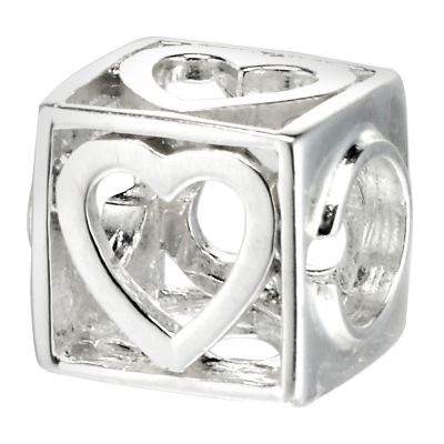 Truth Sterling Silver Open Box Heart Charm