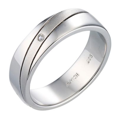 Sterling Silver Diamond Ring Size V