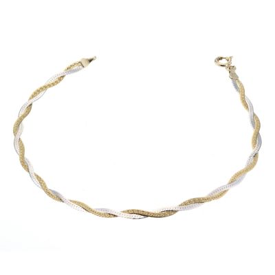 Unbranded 9ct Two Colour Gold Plaited Bracelet