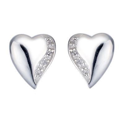 Sterling Silver Love Heart Earrings - Product number 6723950