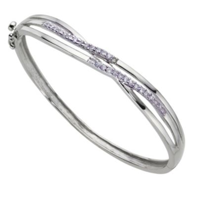 Silver Cubic Zirconia Cross Bangle - Product number 6724108