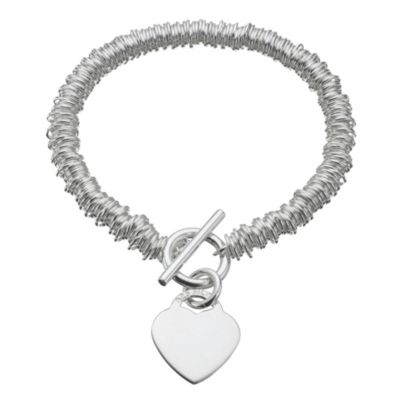 Sterling Silver Heart Charm Candy Bracelet
