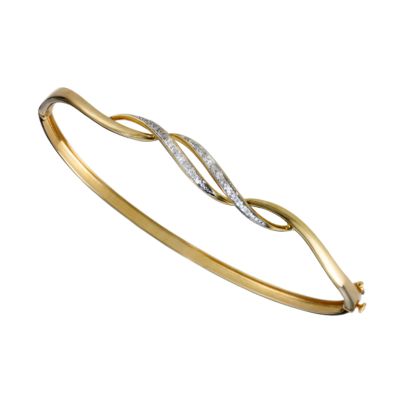 9ct gold diamond bangle
