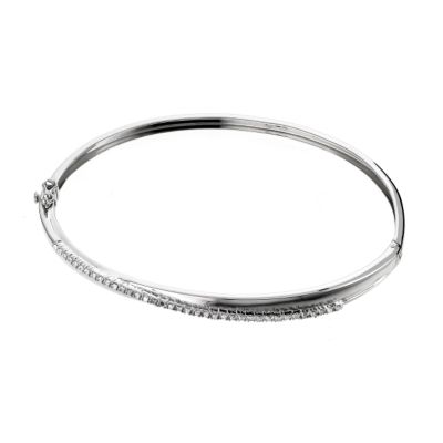 9ct white gold and diamond bangle - Product number 6724280