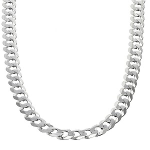 sterling Silver Flat Curb Necklace 22`