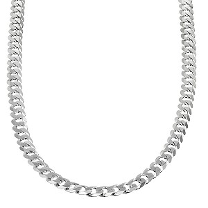 sterling Silver Light Flat Curb Necklace 22`