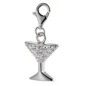 H Samuel Sterling Silver Cubic Zirconia Champagne Glass