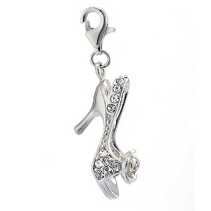 Sterling Silver Cubic Zirconia Shoe Charm
