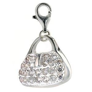 sterling Silver Cubic Zirconia Bag Charm