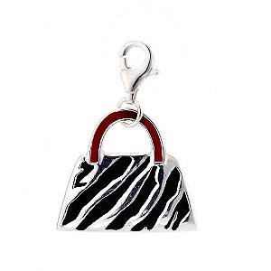 Sterling Silver and Enamel Bag Charm