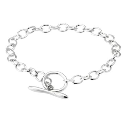 sterling Silver Hoop T-Bar Bracelet