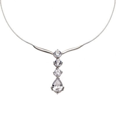 9ct White Gold Cubic Zirconia Drop Pendant - Product number 6733891