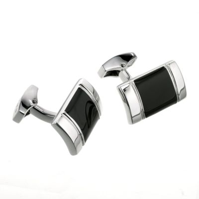 Cross black crystal cufflinks