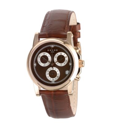 Cross Milan Mens Chronograph Brown Leather Strap Watch