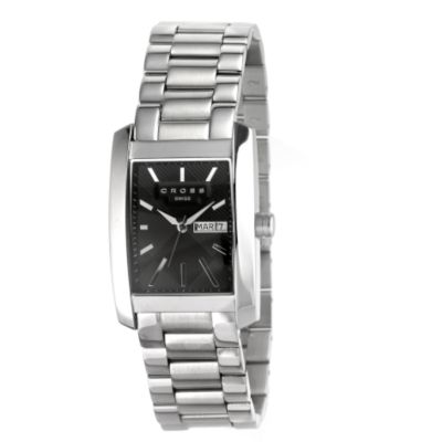 cross Manhattan mens stainless steel bracelet