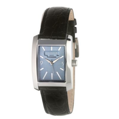 Cross Manhattan mens blue dial black leather