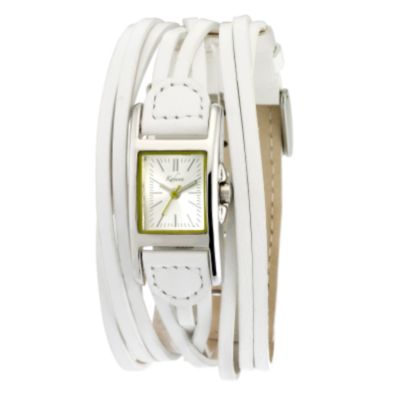 Kahuna White Leather Multi Strap Watch