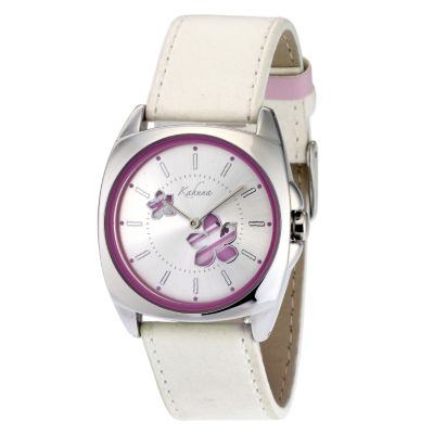 Kahuna Ladies' White Leather Strap Watch - Product number 6738990