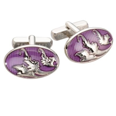 ted baker purple leaf cufflinks