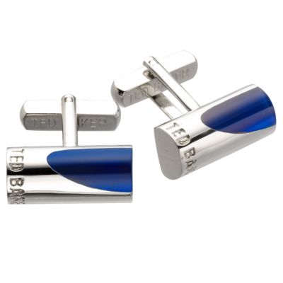 ted baker blue cylinder cufflinks