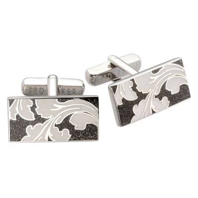 ted baker white leaf cufflinks