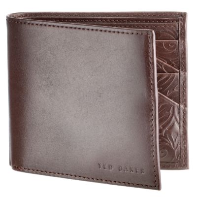 Ben Sherman embossed chocolate leather wallet