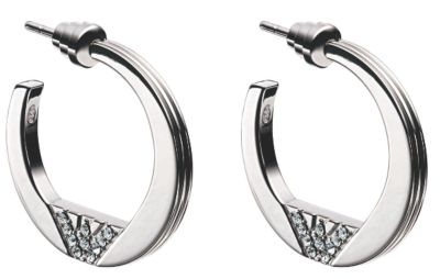 Emporio Armani sterling silver half hoop earrings