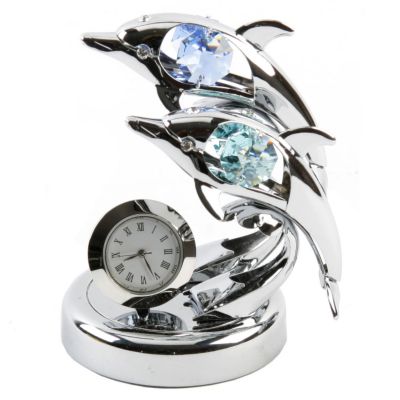 Crystocraft Miniature Dolphin Clock