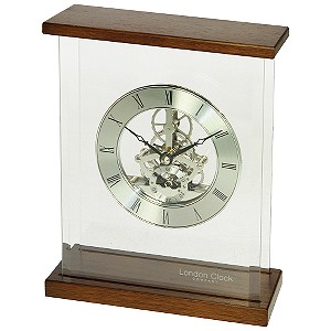 H Samuel Walnut Finish Mantlepiece Clock