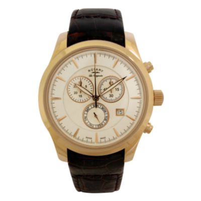 rotary Les Originales mens rose gold case watch