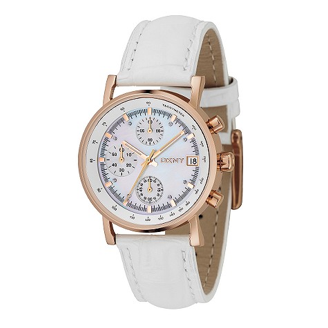 DKNY ladies rose gold chronograph watch