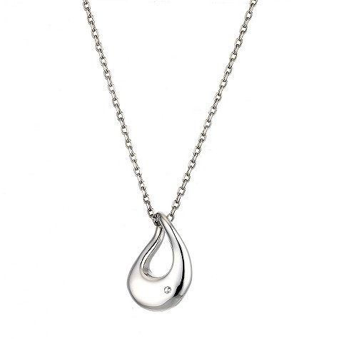 silver diamond teardrop pendant