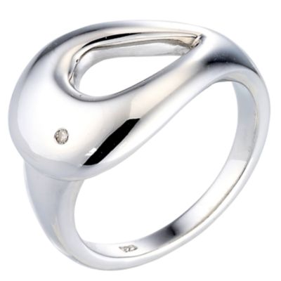 and diamond teardrop ring - Size N