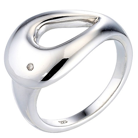 and diamond teardrop ring - Size N