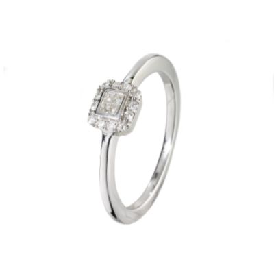 9ct white gold diamond ring