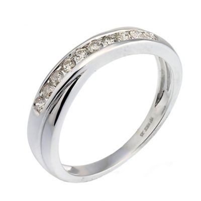 9ct white gold quarter carat channel set diamond ring