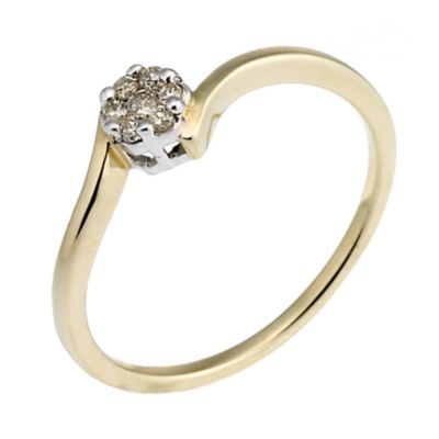 9ct yellow gold diamond ring