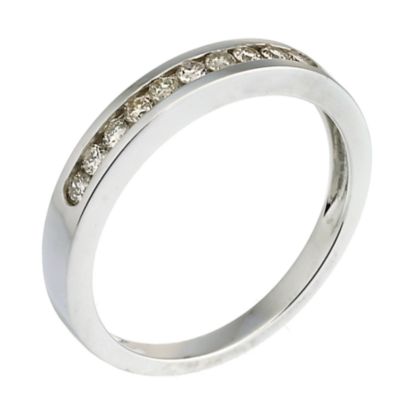 9ct white gold quarter carat channel set diamond ring