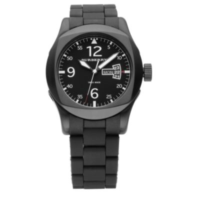 Burberry mens black bracelet watch