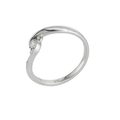 9ct white gold 12 point diamond ring