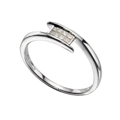 9ct white gold princess cut diamond ring - Product number 6758185