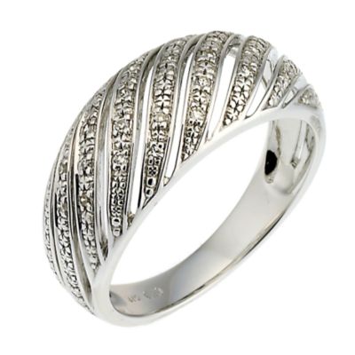 9ct white gold diamond domed ring - Product number 6760023